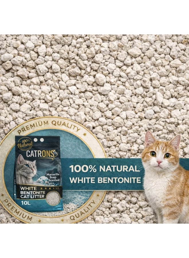 Catron Cat Litter Marseille Soap Scented 10L – Premium Turkish White Bentonite, Strong Clumping, Effective Odor Control | Catron - Image 3